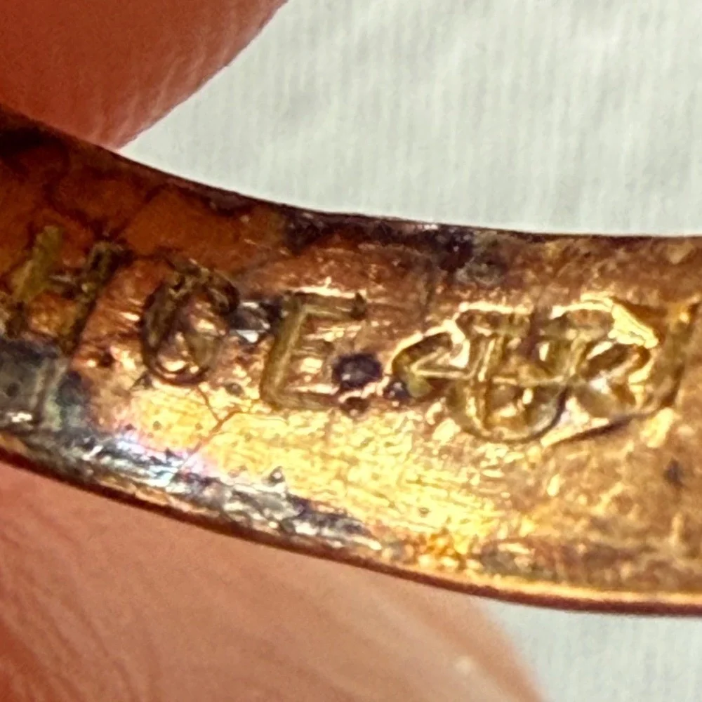 Van Dell Karatclad 18K HGE — higher‎ quality VTG gold electroplate 8 cat's eye